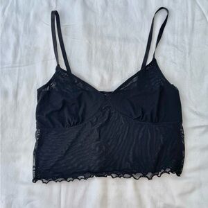 Black Sheer Camisole Top